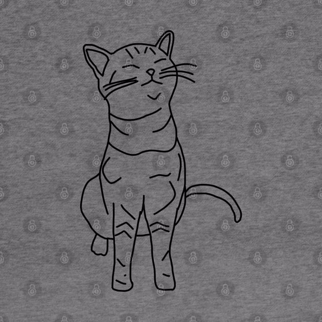 Cat Minimal Animals Doodle by ellenhenryart